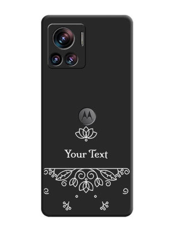Custom Lotus Garden Custom Text On Space Black Personalized Soft Matte Phone Covers -Motorola Moto Edge 30 Ultra