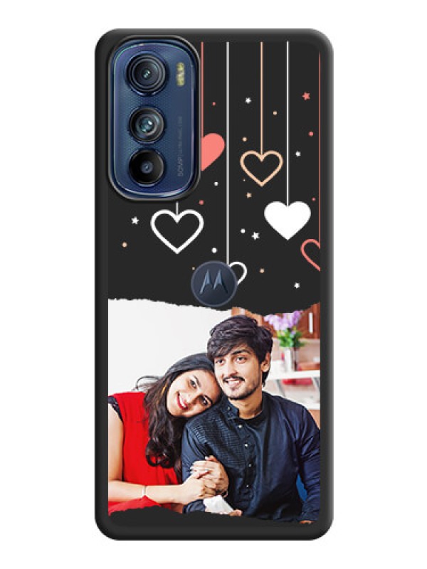 Custom Love Hangings with Splash Wave Picture on Space Black Custom Soft Matte Phone Back Cover - Motorola Moto Edge 30