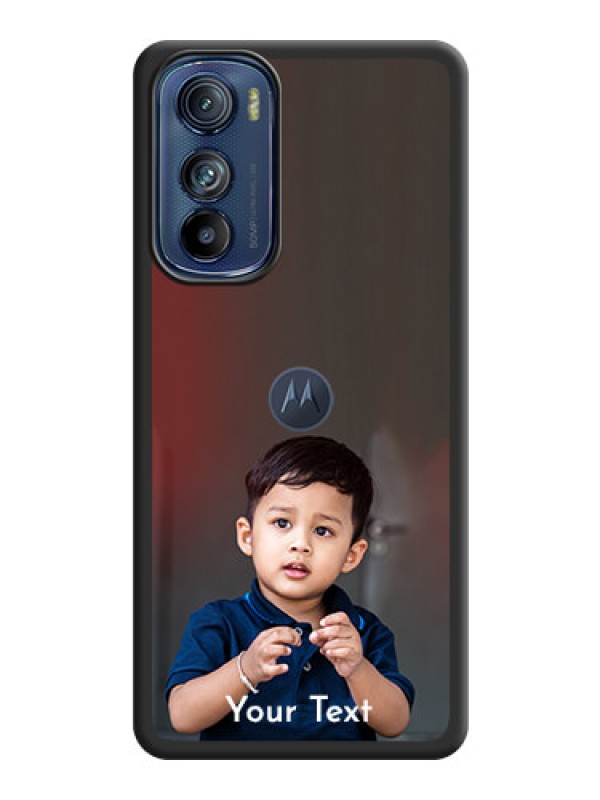 Custom Full Single Pic Upload With Text On Space Black Personalized Soft Matte Phone Covers -Motorola Moto Edge 30