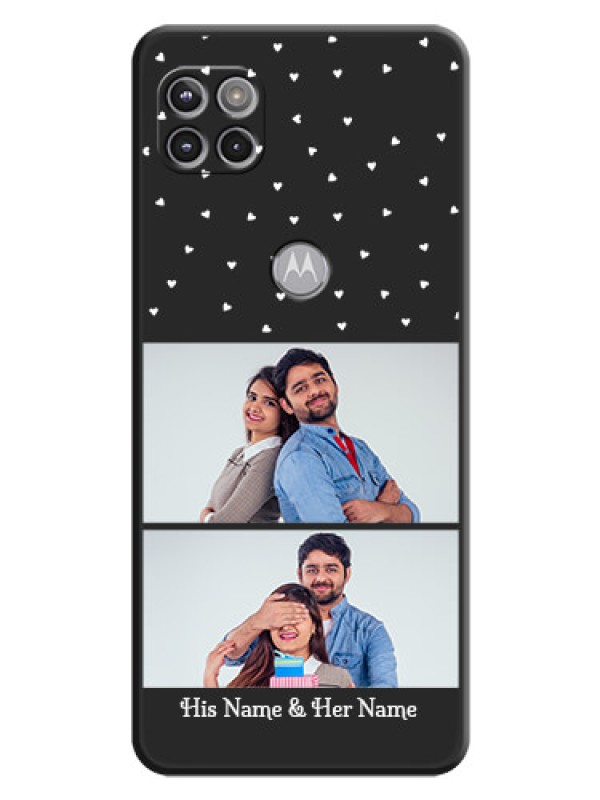Custom Miniature Love Symbols with Name on Space Black Custom Soft Matte Back Cover - Motorola Moto G 5G
