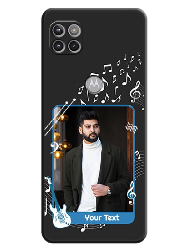 Custom Musical Theme Design with Text on Photo on Space Black Soft Matte Mobile Case - Motorola Moto G 5G
