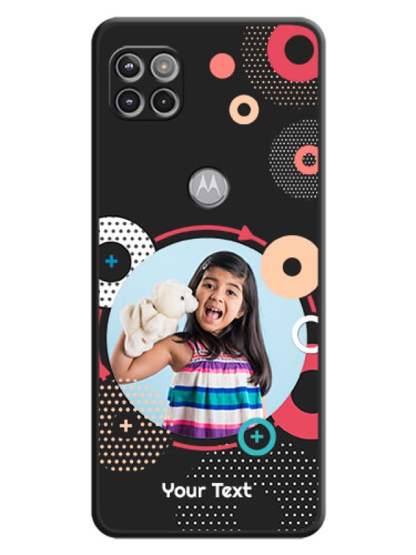 Custom Multicoloured Round Image on Personalised Space Black Soft Matte Cases - Motorola Moto G 5G