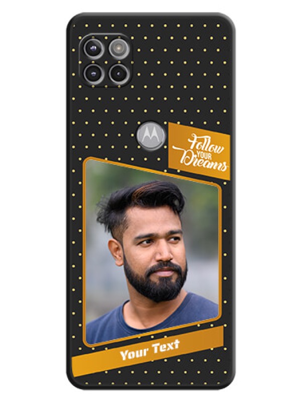 Custom Follow Your Dreams with White Dots on Space Black Custom Soft Matte Phone Cases - Motorola Moto G 5G
