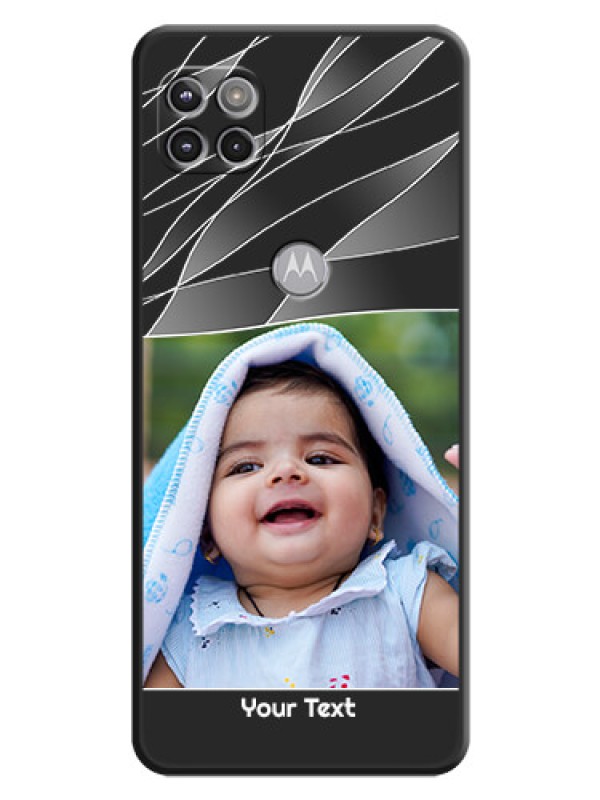Custom Mixed Wave Lines on Photo on Space Black Soft Matte Mobile Cover - Motorola Moto G 5G