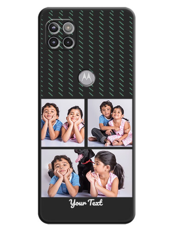 Custom Cross Dotted Pattern with 2 Image Holder  on Personalised Space Black Soft Matte Cases - Motorola Moto G 5G