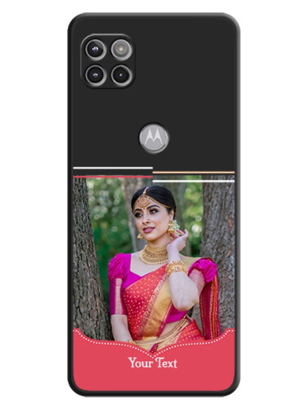 Custom Classic Plain Design with Name on Photo on Space Black Soft Matte Phone Cover - Motorola Moto G 5G