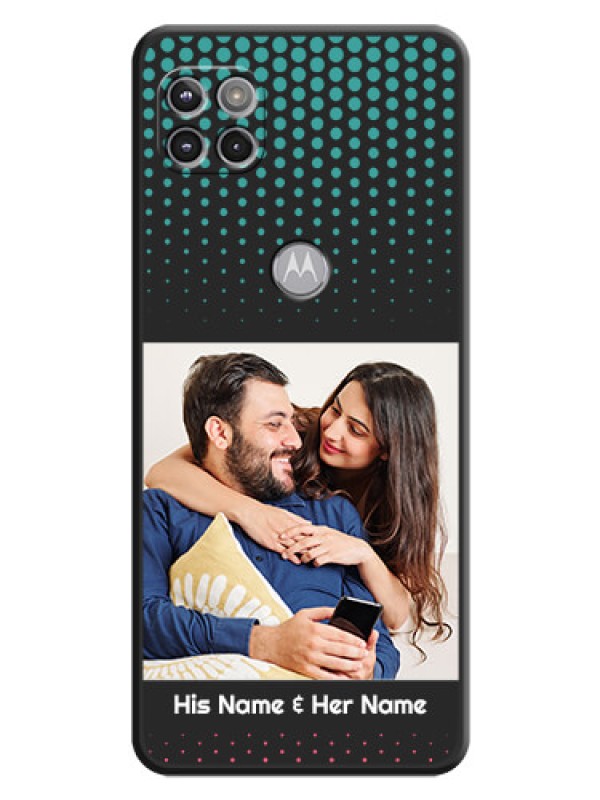 Custom Faded Dots with Grunge Photo Frame and Text on Space Black Custom Soft Matte Phone Cases - Motorola Moto G 5G