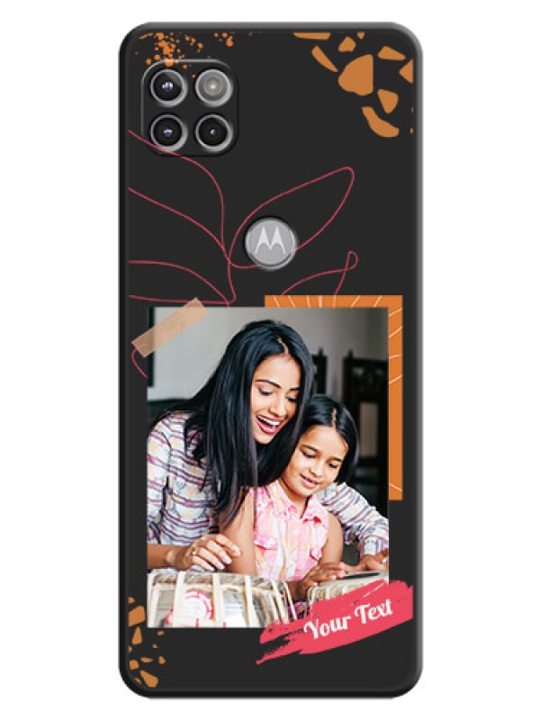 Custom Orange Photo Frame on Space Black Custom Soft Matte Phone Back Cover - Motorola Moto G 5G