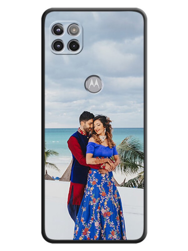 Custom Full Single Pic Upload On Space Black Personalized Soft Matte Phone Covers -Motorola Moto G 5G