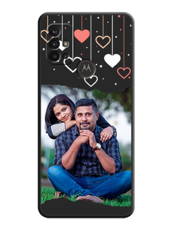 Custom Love Hangings with Splash Wave Picture on Space Black Custom Soft Matte Phone Back Cover - Moto G10 Power
