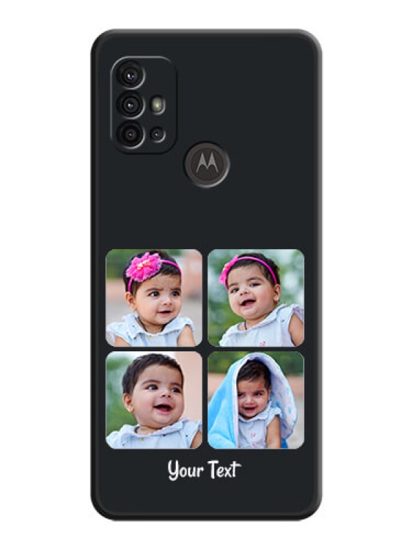 Custom Floral Art with 6 Image Holder on Photo on Space Black Soft Matte Mobile Case - Moto G10 Power