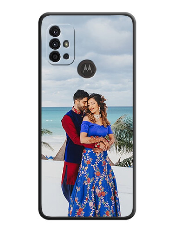 Custom Full Single Pic Upload On Space Black Personalized Soft Matte Phone Covers -Motorola Moto G10 Power