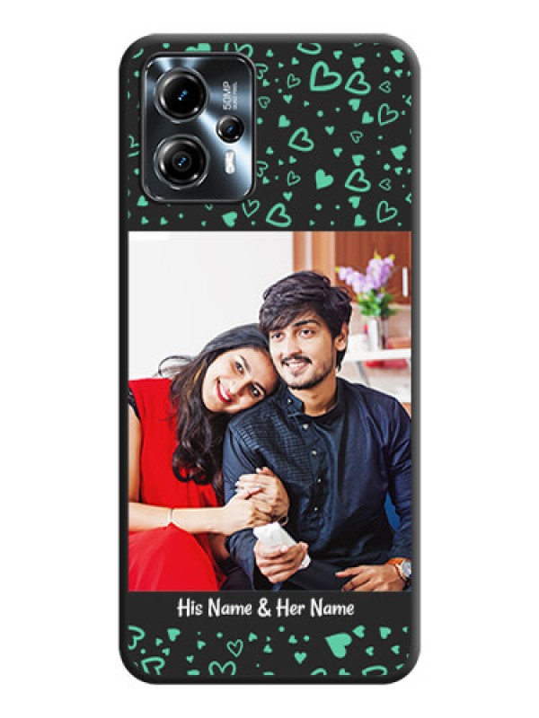 Custom Sea Green Indefinite Love Pattern on Photo on Space Black Soft Matte Mobile Cover - Moto G13