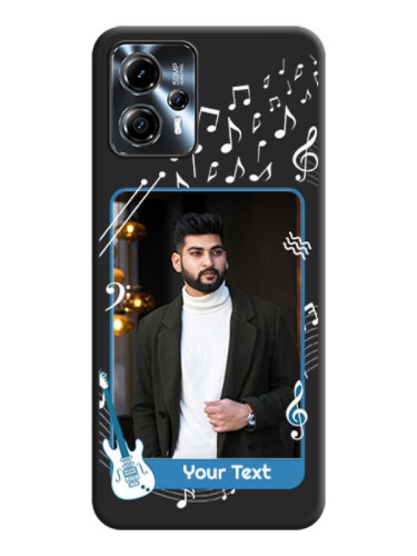 Custom Musical Theme Design with Text on Photo on Space Black Soft Matte Mobile Case - Moto G13