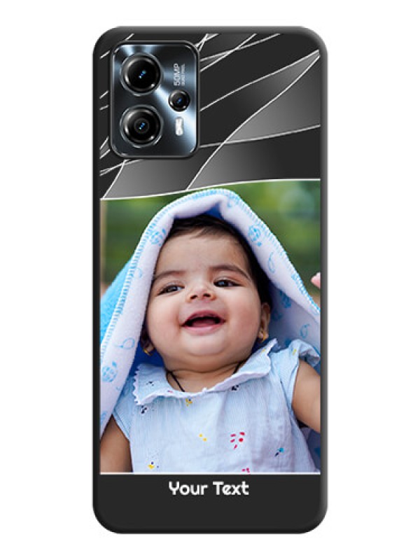 Custom Mixed Wave Lines on Photo on Space Black Soft Matte Mobile Cover - Moto G13