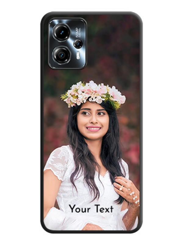 Custom Full Single Pic Upload With Text On Space Black Personalized Soft Matte Phone Covers -Motorola Moto G13