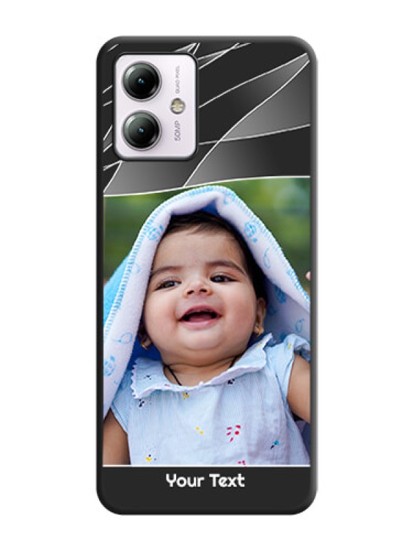 Custom Mixed Wave Lines - Photo on Space Black Soft Matte Mobile Cover - Moto G14