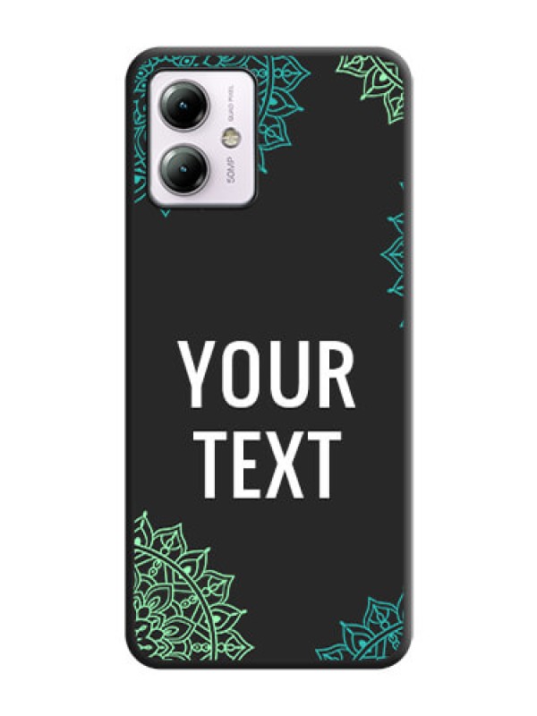Custom Your Name with Floral Design on Space Black Custom Soft Matte Back Cover - Moto G14