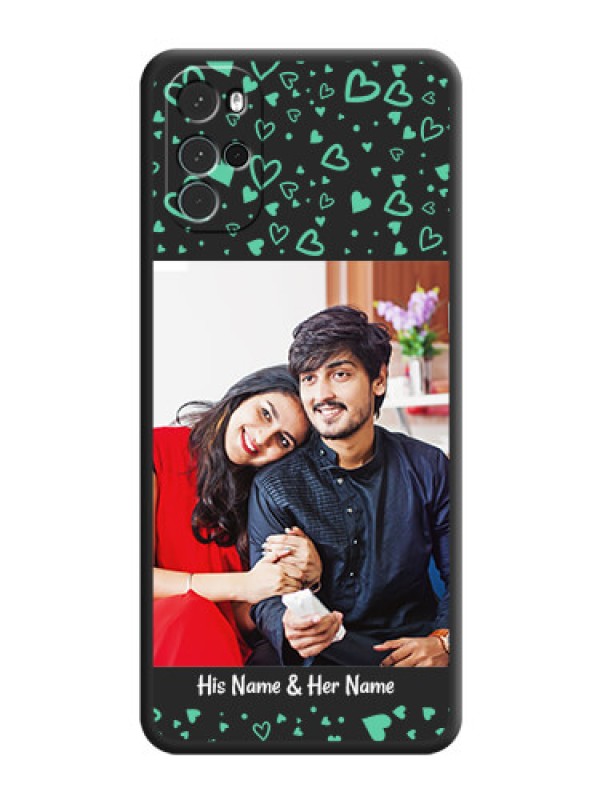 Custom Sea Green Indefinite Love Pattern on Photo on Space Black Soft Matte Mobile Cover - Moto G22