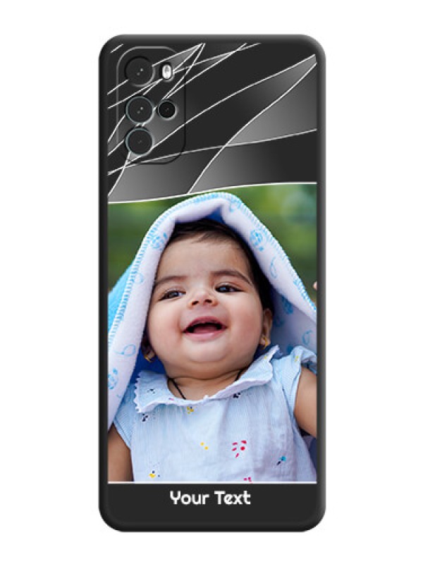 Custom Mixed Wave Lines on Photo on Space Black Soft Matte Mobile Cover - Moto G22