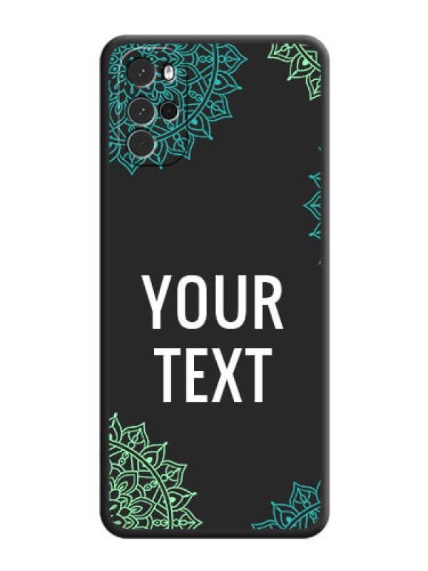 Custom Your Name with Floral Design on Space Black Custom Soft Matte Back Cover - Moto G22