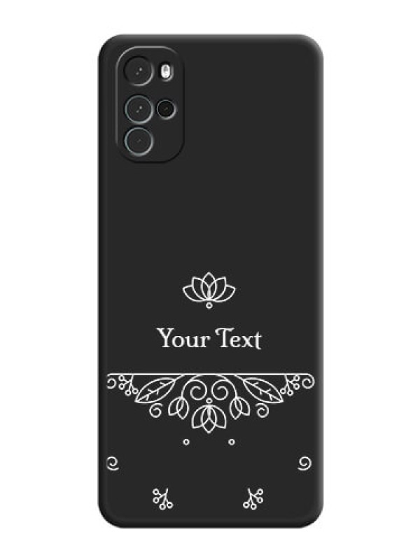 Custom Lotus Garden Custom Text On Space Black Personalized Soft Matte Phone Covers -Motorola Moto G22