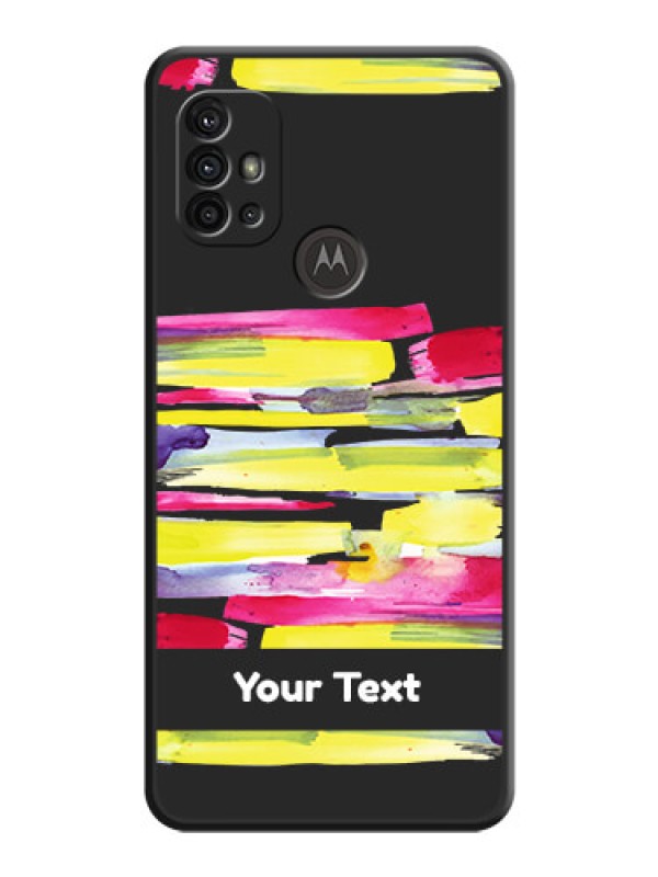 Custom Brush Coloured on Space Black Personalized Soft Matte Phone Covers - Motorola Moto G30