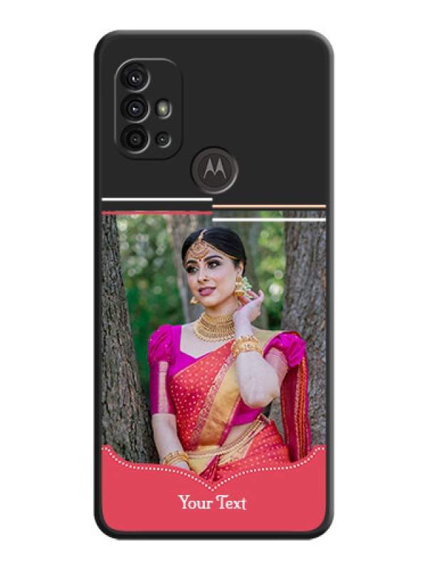 Custom Classic Plain Design with Name on Photo on Space Black Soft Matte Phone Cover - Motorola Moto G30