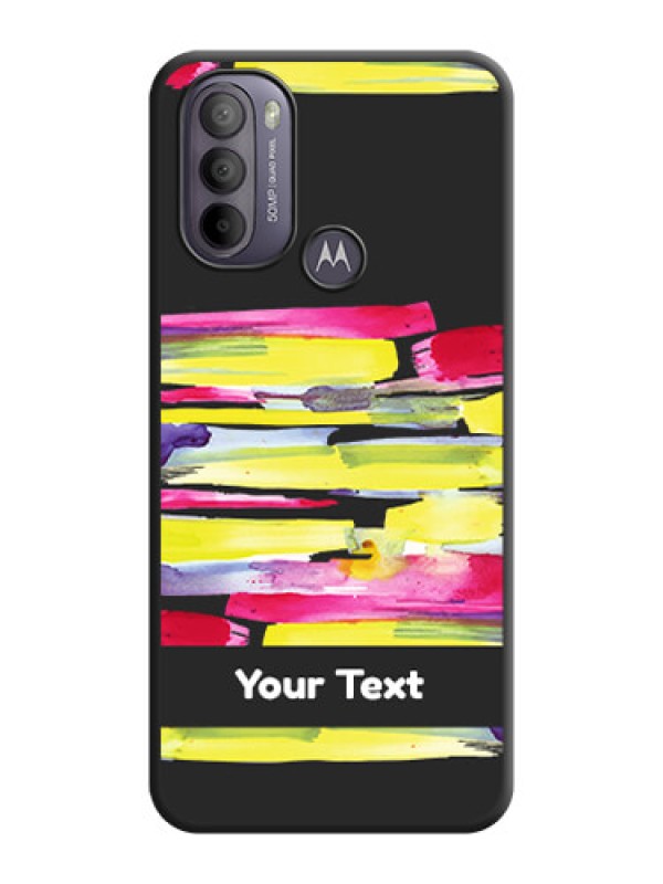 Custom Brush Coloured on Space Black Personalized Soft Matte Phone Covers - Moto G31