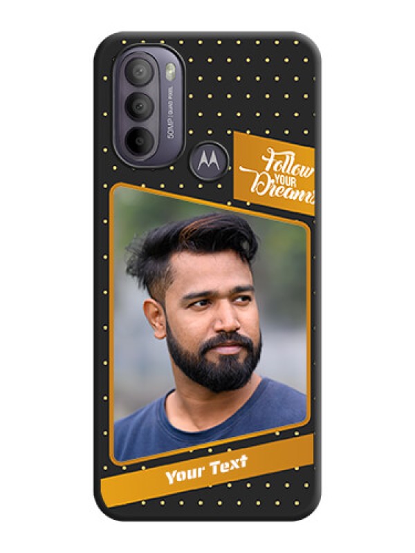 Custom Follow Your Dreams with White Dots on Space Black Custom Soft Matte Phone Cases - Moto G31