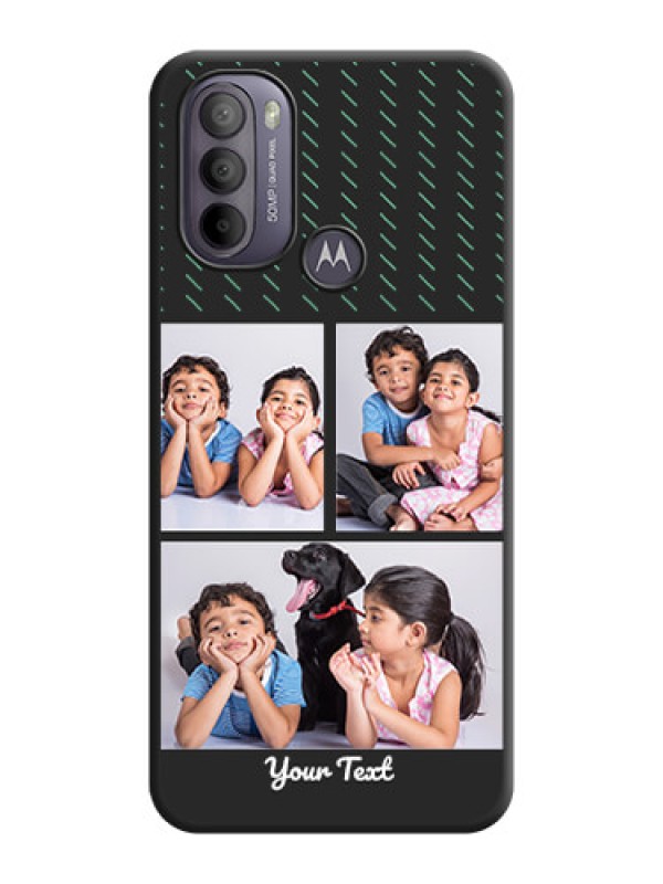 Custom Cross Dotted Pattern with 2 Image Holder  on Personalised Space Black Soft Matte Cases - Moto G31