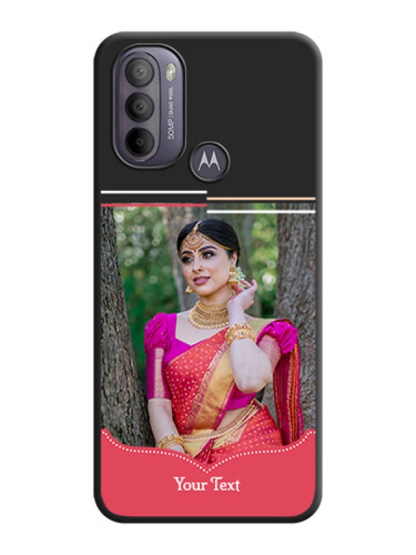 Custom Classic Plain Design with Name on Photo on Space Black Soft Matte Phone Cover - Moto G31