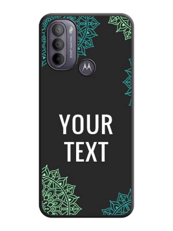 Custom Your Name with Floral Design on Space Black Custom Soft Matte Back Cover - Moto G31