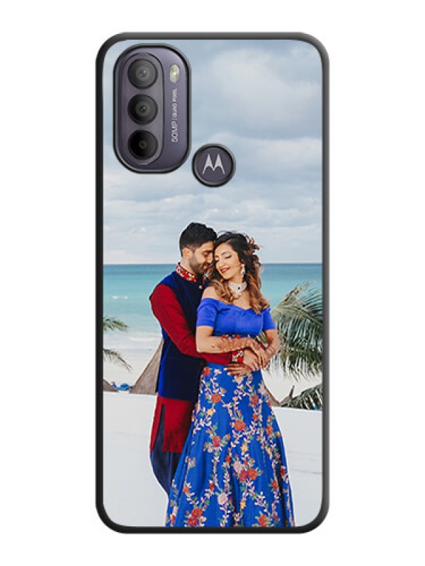 Custom Full Single Pic Upload On Space Black Personalized Soft Matte Phone Covers -Motorola Moto G31