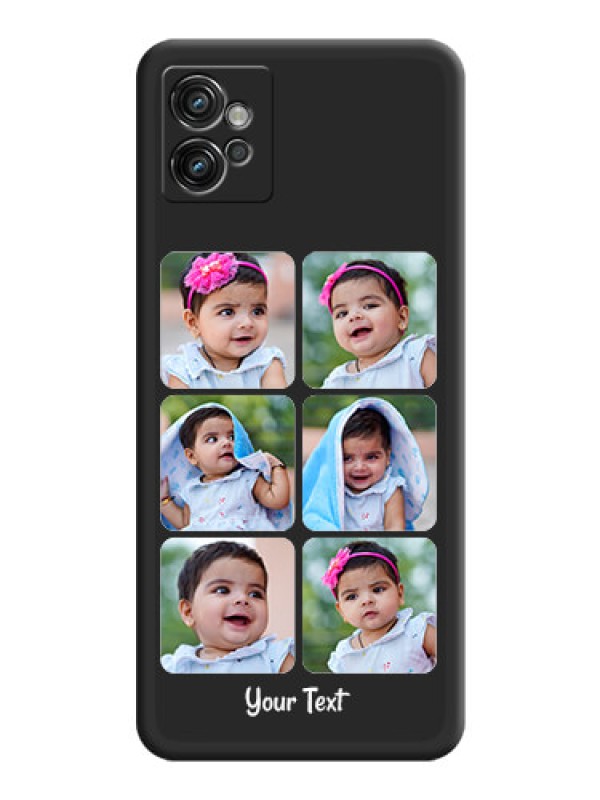 Custom Floral Art with 6 Image Holder on Photo on Space Black Soft Matte Mobile Case - Motorola Moto G32
