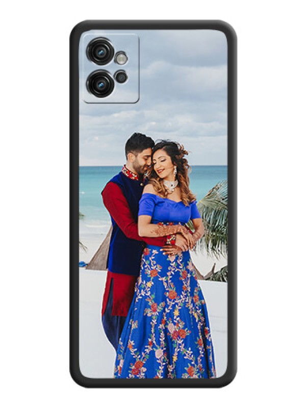 Custom Full Single Pic Upload On Space Black Personalized Soft Matte Phone Covers -Motorola Moto G32
