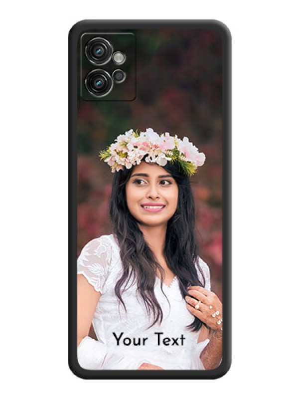 Custom Full Single Pic Upload With Text On Space Black Personalized Soft Matte Phone Covers -Motorola Moto G32