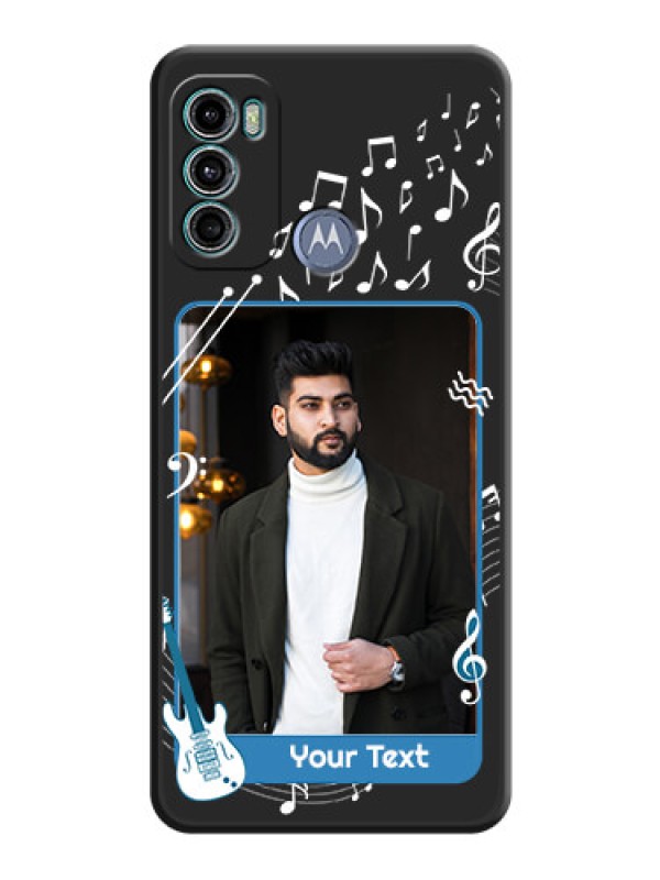 Custom Musical Theme Design with Text on Photo on Space Black Soft Matte Mobile Case - Motorola Moto G40 Fusion
