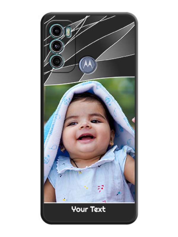 Custom Mixed Wave Lines on Photo on Space Black Soft Matte Mobile Cover - Motorola Moto G40 Fusion