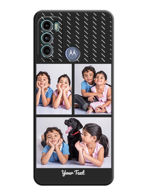 Custom Cross Dotted Pattern with 2 Image Holder  on Personalised Space Black Soft Matte Cases - Motorola Moto G40 Fusion