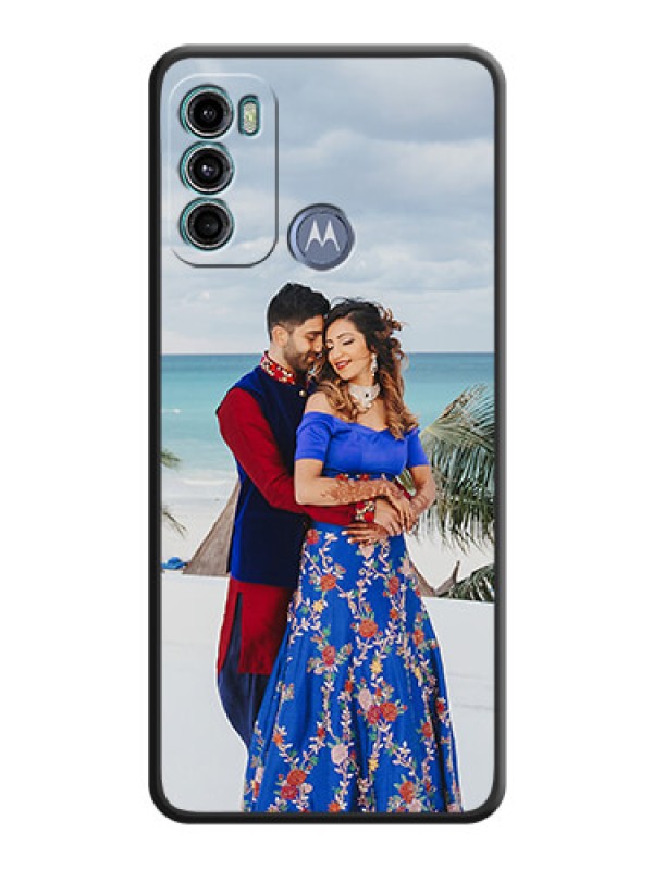 Custom Full Single Pic Upload On Space Black Personalized Soft Matte Phone Covers -Motorola Moto G40 Fusion