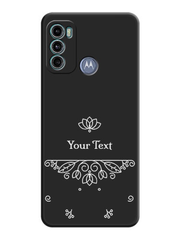 Custom Lotus Garden Custom Text On Space Black Personalized Soft Matte Phone Covers -Motorola Moto G40 Fusion