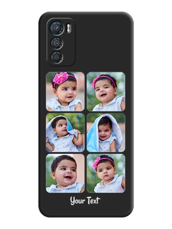 Custom Floral Art with 6 Image Holder on Photo on Space Black Soft Matte Mobile Case - Motorola Moto G42