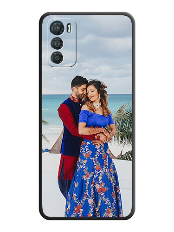Custom Full Single Pic Upload On Space Black Personalized Soft Matte Phone Covers -Motorola Moto G42