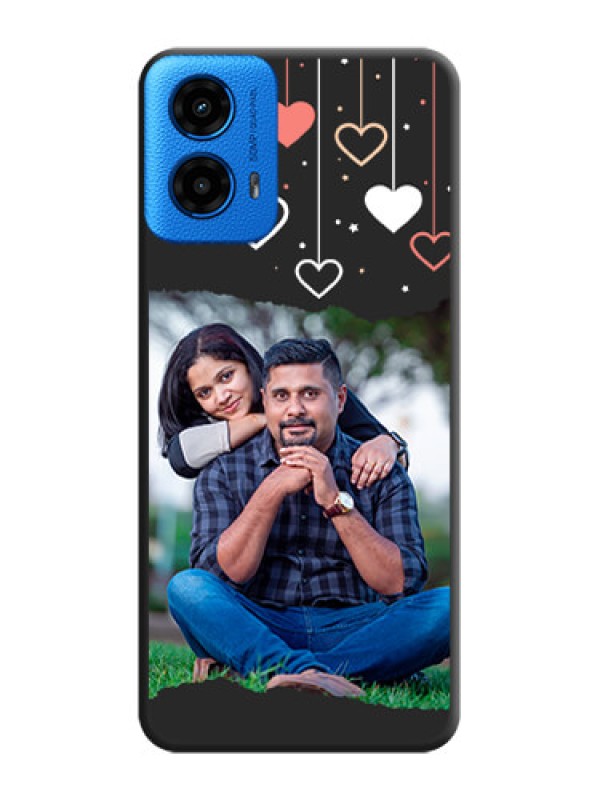 Custom Love Hangings with Splash Wave Picture On Space Black Custom Soft Matte Mobile Back Cover - Motorola Moto G45 5G