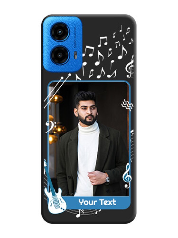 Custom Musical Theme Design with Text on Photo On Space Black Custom Soft Matte Mobile Back Cover - Motorola Moto G45 5G