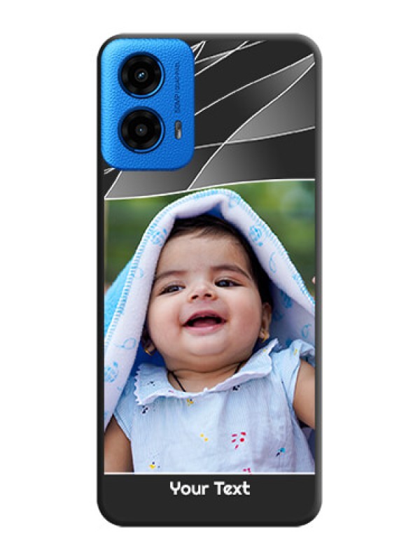 Custom Mixed Wave Lines on Photo On Space Black Custom Soft Matte Mobile Back Cover - Motorola Moto G45 5G