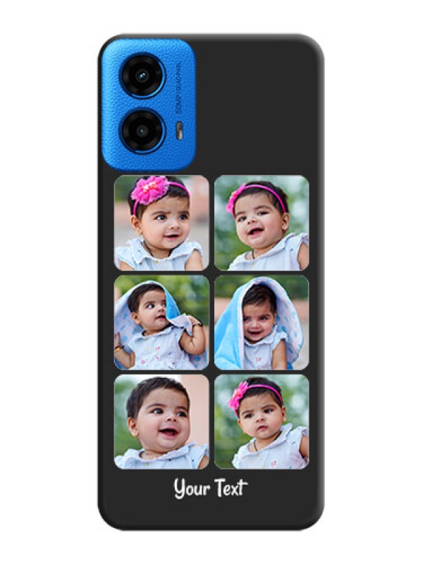 Custom Floral Art with 6 Image Holder on Photo On Space Black Custom Soft Matte Mobile Back Cover - Motorola Moto G45 5G