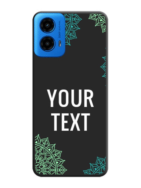 Custom Your Name with Floral Design On Space Black Custom Soft Matte Mobile Back Cover - Motorola Moto G45 5G