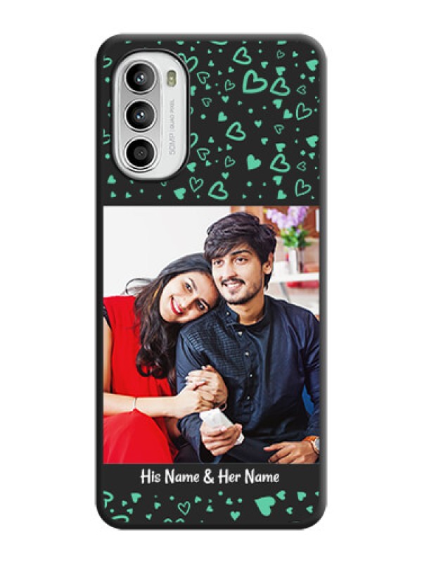 Custom Sea Green Indefinite Love Pattern on Photo on Space Black Soft Matte Mobile Cover - Moto G52